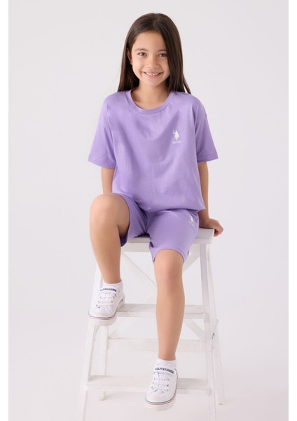 Kız Çocuk Mor Bermuda Takım modelleri