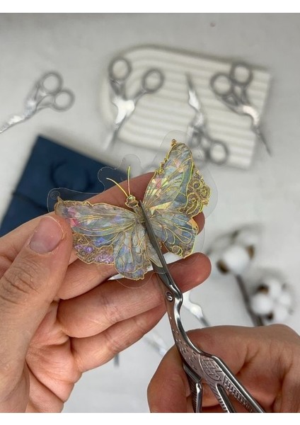 Kuş Desenli Metal Gümüş Renk Makas/söz Nişan Makası/kesme Makası fırsatları