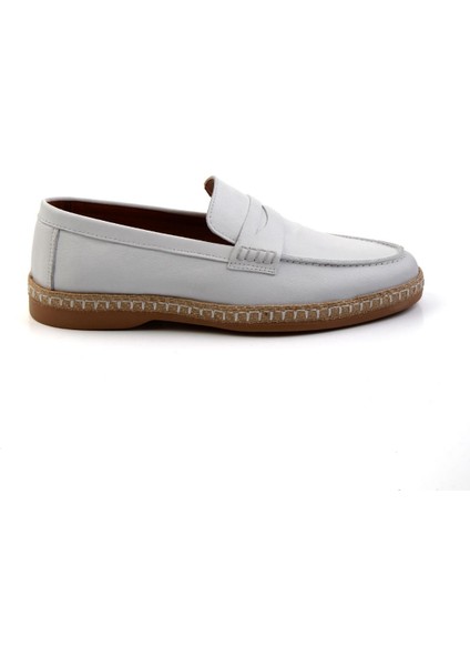 Beyaz Leather Erkek Espadril E01079709003
