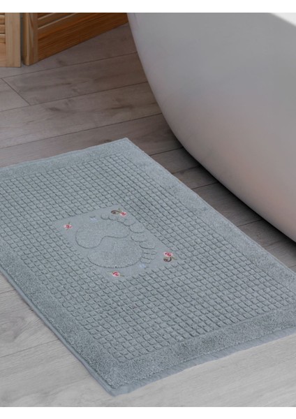 Banyo Çiçekli Pamuklu Ayak Havlusu 50 x 70 cm fiyatları