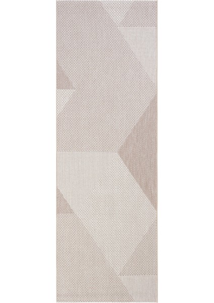 Grande 03 Bej Kaymaz Taban Yolluk Uzun Hol Koridor Halısı İnce Yıkanabilir Dokuma Kilim Halı Yolluk