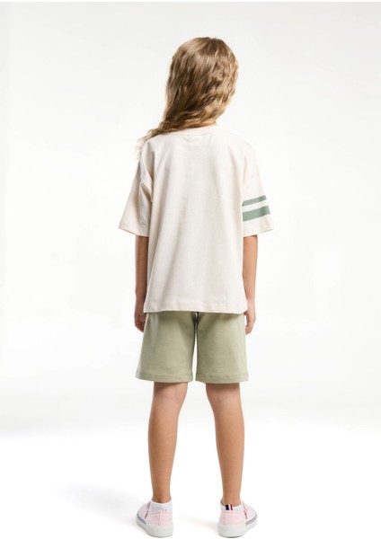 Kız Çocuk Krem Bermuda Takım indirimleri