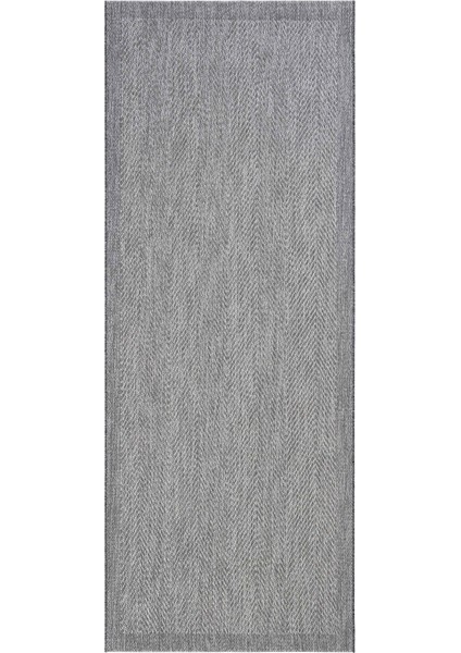 Grande 02 Gri Kaymaz Taban Yolluk Sisal Görünümlü Hol Koridor Halısı Yıkanabilir Kilim Halı Yolluk