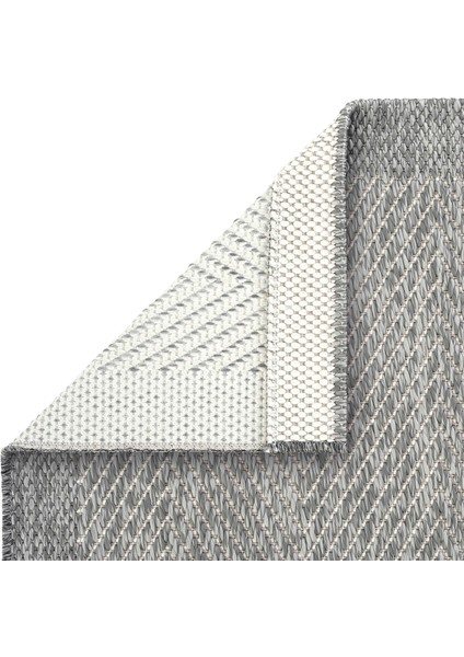 Grande 02 Gri Kaymaz Taban Yolluk Sisal Görünümlü Hol Koridor Halısı Yıkanabilir Kilim Halı Yolluk