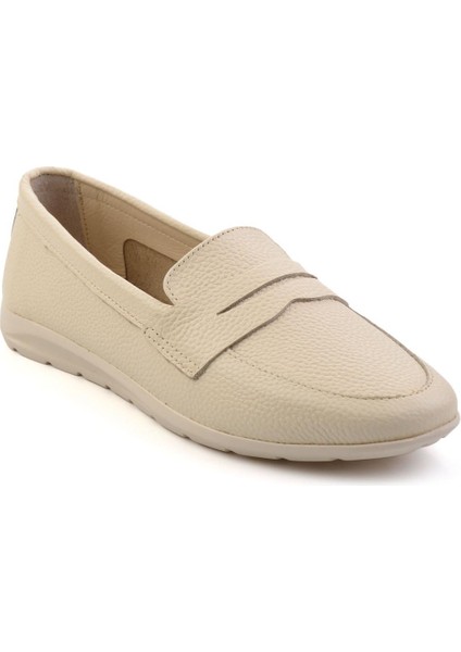 Bej Leather Kadın Loafer Ayakkabı K01718110303 fiyatları