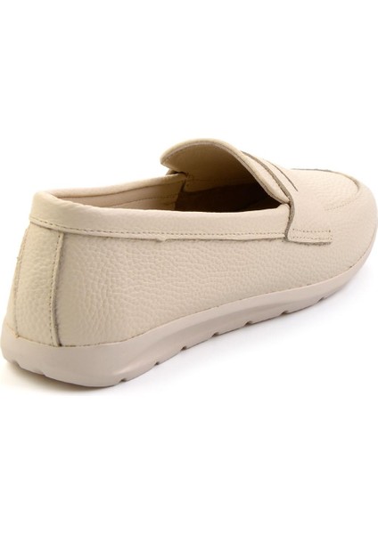 Bej Leather Kadın Loafer Ayakkabı K01718110303 modelleri