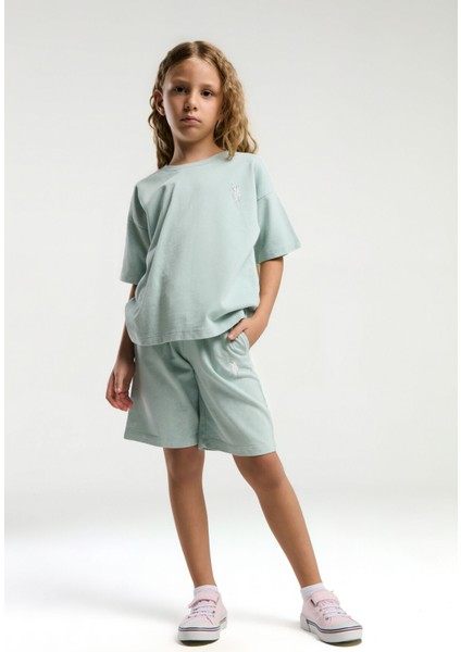 Kız Çocuk Yeşil Bermuda Takım fiyatları