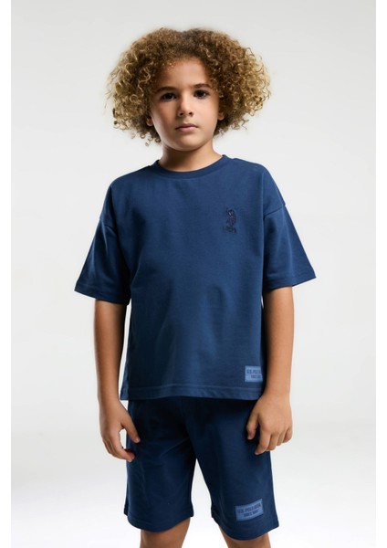 Erkek Çocuk Mavi Bermuda Takım