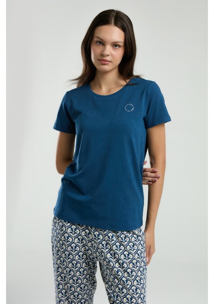 Kadın Navy Kpkısa Kol Pijama Takım modelleri