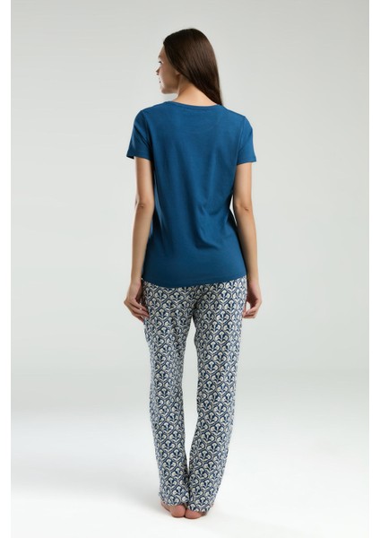 Kadın Navy Kpkısa Kol Pijama Takım fırsatları