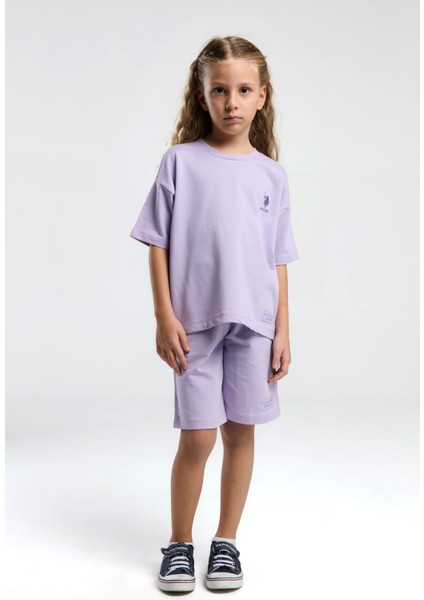 Kız Çocuk Mor Bermuda Takım modelleri