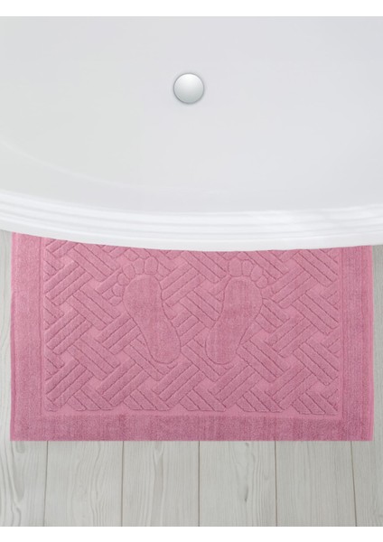 Banyo Zikzak Desenli Ultra Kalın Pamuk Ayak Havlusu 50 x 70 cm