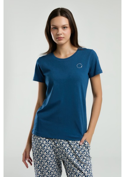 Kadın Navy Kpkısa Kol Pijama Takım