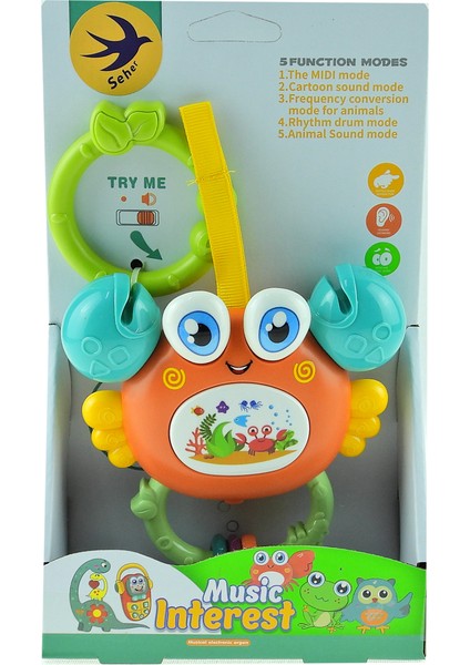 Oyuncak Yengeç Pilli Sesli Sevimli Yengeç 15 cm