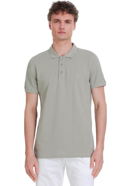 Haki Regular Fit 100% Pamuk Polo Yaka Tişört