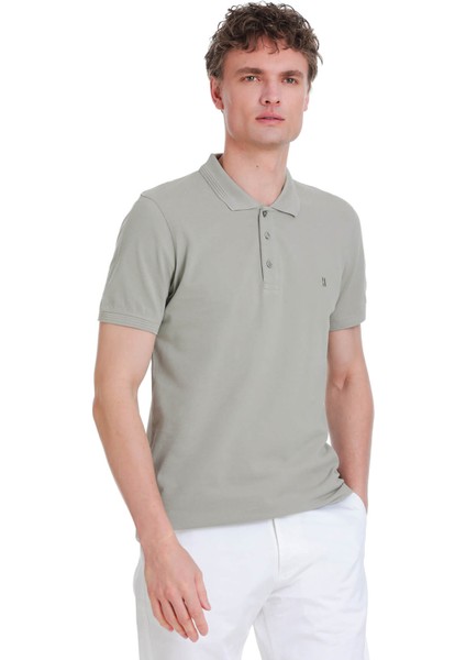 Haki Regular Fit 100% Pamuk Polo Yaka Tişört modelleri