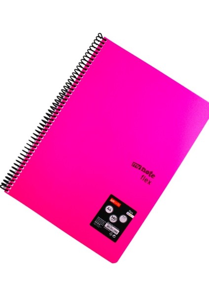Flex A4 140 Yaprak Kareli Spiralli Plastik Kapak Defter