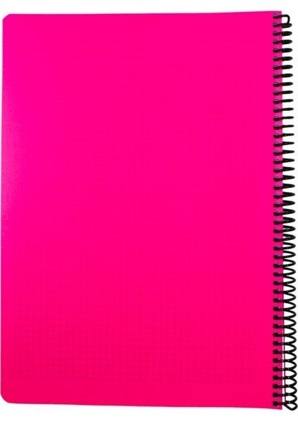 Flex A4 140 Yaprak Kareli Spiralli Plastik Kapak Defter