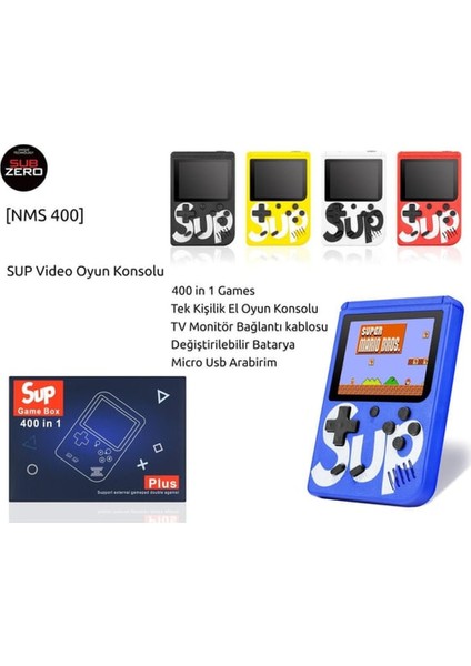 Tek Kişilik 400 Oyunluk Renk Seçenekli Sup Video Oyun Konsolu – Mini Atari Gameboy fiyatları