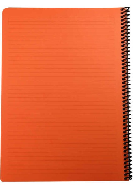 Flex A4 60 Yaprak Çizgili Spiralli Plastik Neon Kapak Defter
