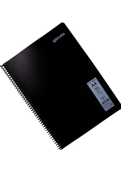 Flex A4 80 Yaprak Çizgisiz Spiralli Plastik Neon Kapak Defter Siyah modelleri