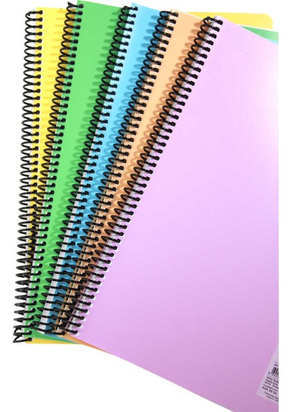 Flex A4 100 Yaprak Çizgisiz Spiralli Plastik Pastel Kapak Defter