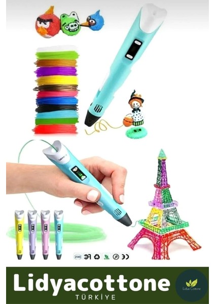 3D Pen Üç Boyutlu Yazıcı Kalem Printer Özel Üretim Bükülebilir Abs Plastik 3D Çocuk Renkli Filament fiyatları