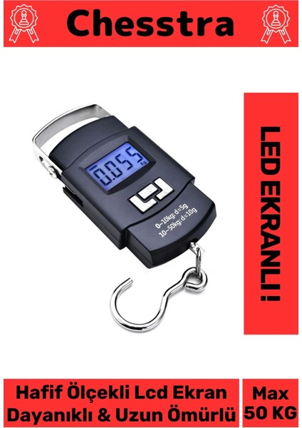 LCD Ekran Seyahat Bavul Ağırlık El Terazi Dijital Çok Amaçlı Taşınabilir Askılı Pilli Bagaj Tartısı