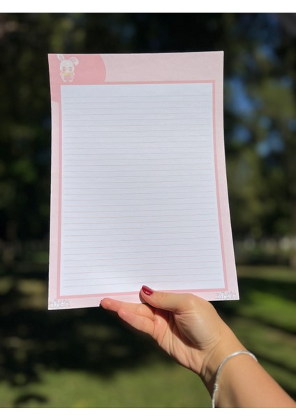A4 Tavşan Desenli Notepad - Not Defteri - Bloknot (Çizgili)