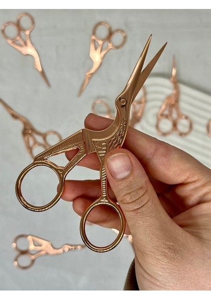 Kuş Desenli Metal Bakır Renk Makas/söz Nişan Makası/kesme Makası indirimleri