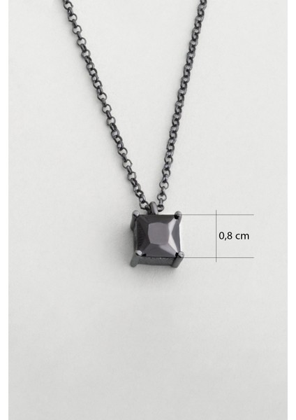 So Chıc... Zirkonu Taşlı Siyah Rodyum Kaplama 60 cm Gümüş Erkek Kolye modelleri