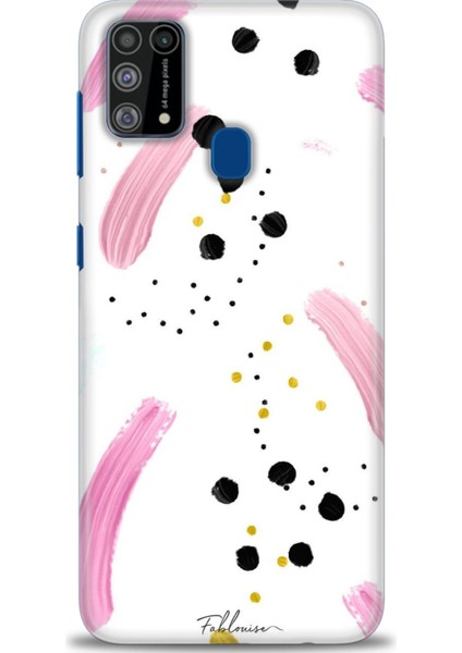 Samsung Galaxy M31 Kılıf Hd Baskılı - Pembe ve Benekler