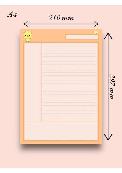 A4 Civciv Desenli Notepad - Not Defteri - Bloknot