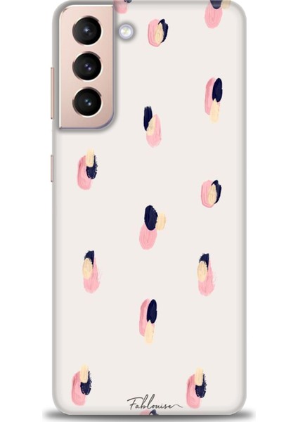 Samsung Galaxy S21 Fe Kılıf Hd Baskılı - Pembe Lacivert