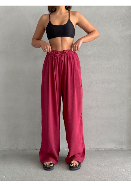 Kadın Modal Karışımlı Dökümlü Geniş Maxi Pantolon