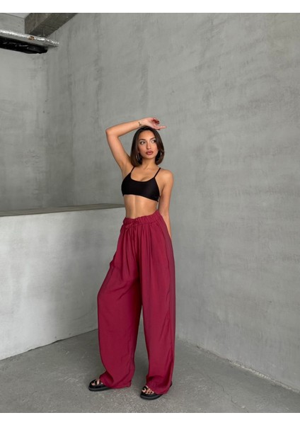 Kadın Modal Karışımlı Dökümlü Geniş Maxi Pantolon