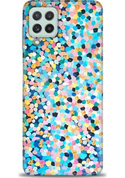 Samsung Galaxy A22 Kılıf Hd Baskılı - Renkli Benekler