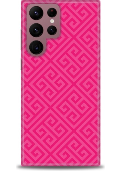 Samsung Galaxy S22 Ultra Kılıf Hd Baskılı - Pembe Mozaik