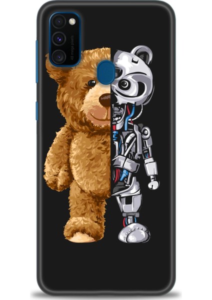Samsung Galaxy M21 Kılıf Hd Baskılı - Ayı ve Iskeleti