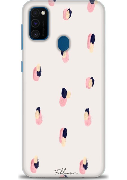 Samsung Galaxy M30S Kılıf Hd Baskılı - Pembe Lacivert