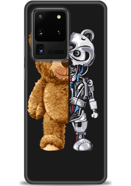 Samsung Galaxy S20 Ultra Kılıf Hd Baskılı - Ayı ve Iskeleti