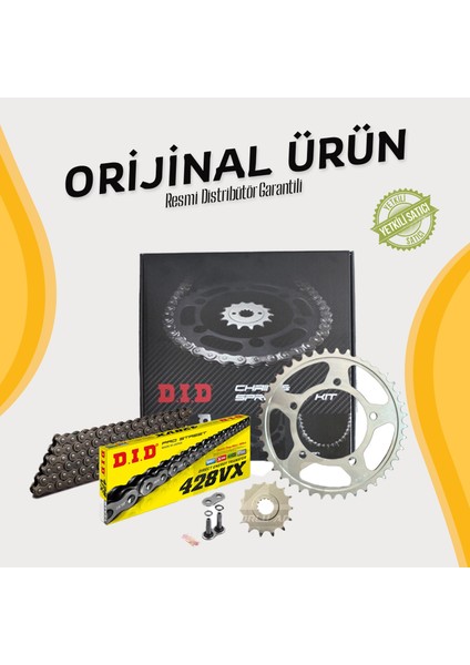 Dıd Yamaha Yzf R125 Zincir Dişli Seti (2008-2018) X-Ringli Zincir (Çelik Renk)