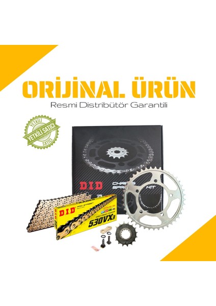 Dıd Yamaha Fz6 Fazer S2 Zincir Dişli Seti (2004-2009) X-Ringli Zincir (Gold Renk)