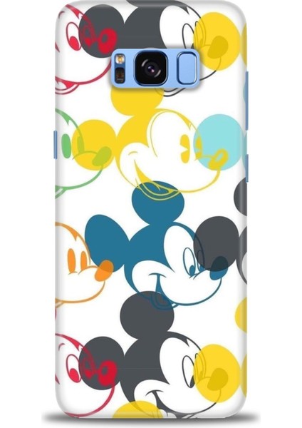 Samsung Galaxy S8 Kılıf Hd Baskılı - Renkli Mickey Mouse