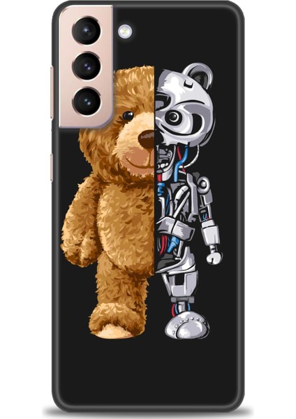 Samsung Galaxy S21 Fe Kılıf Hd Baskılı - Ayı ve Iskeleti