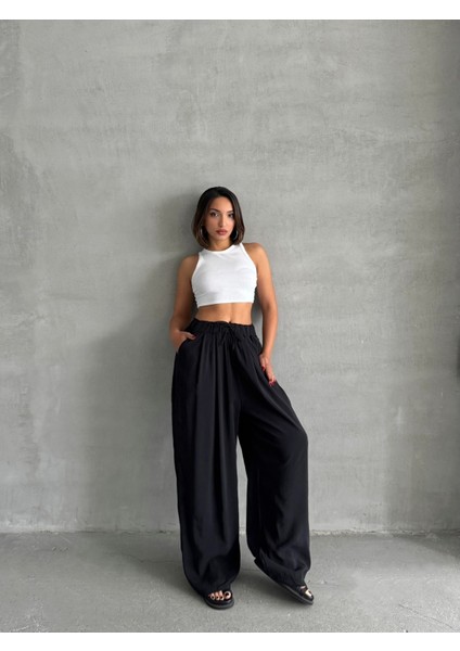 Kadın Modal Karışımlı Dökümlü Geniş Maxi Pantolon fiyatları