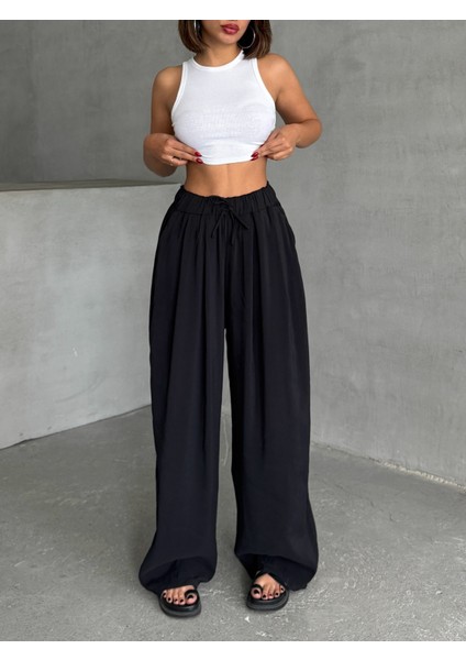 Kadın Modal Karışımlı Dökümlü Geniş Maxi Pantolon fırsatları
