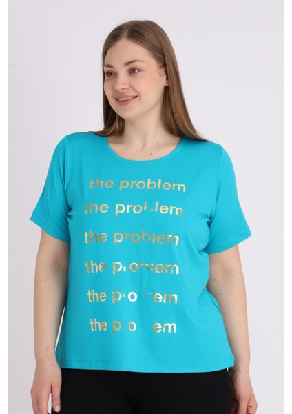 Kadın Büyük Beden Kısa Kollu Baskılı T-Shirt fiyatları
