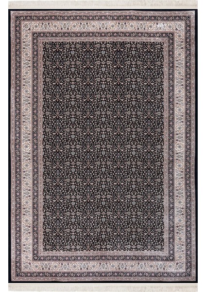 Ferimah 39758D Mavi Yumuşak Dokulu Sık Dokuma Üst Kalite Vintage Ipek Bambu Halı