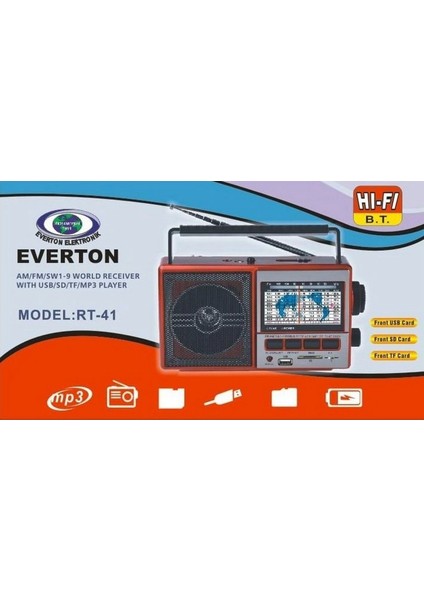 USB Sd Fm Sw3 Radyo Rt 41